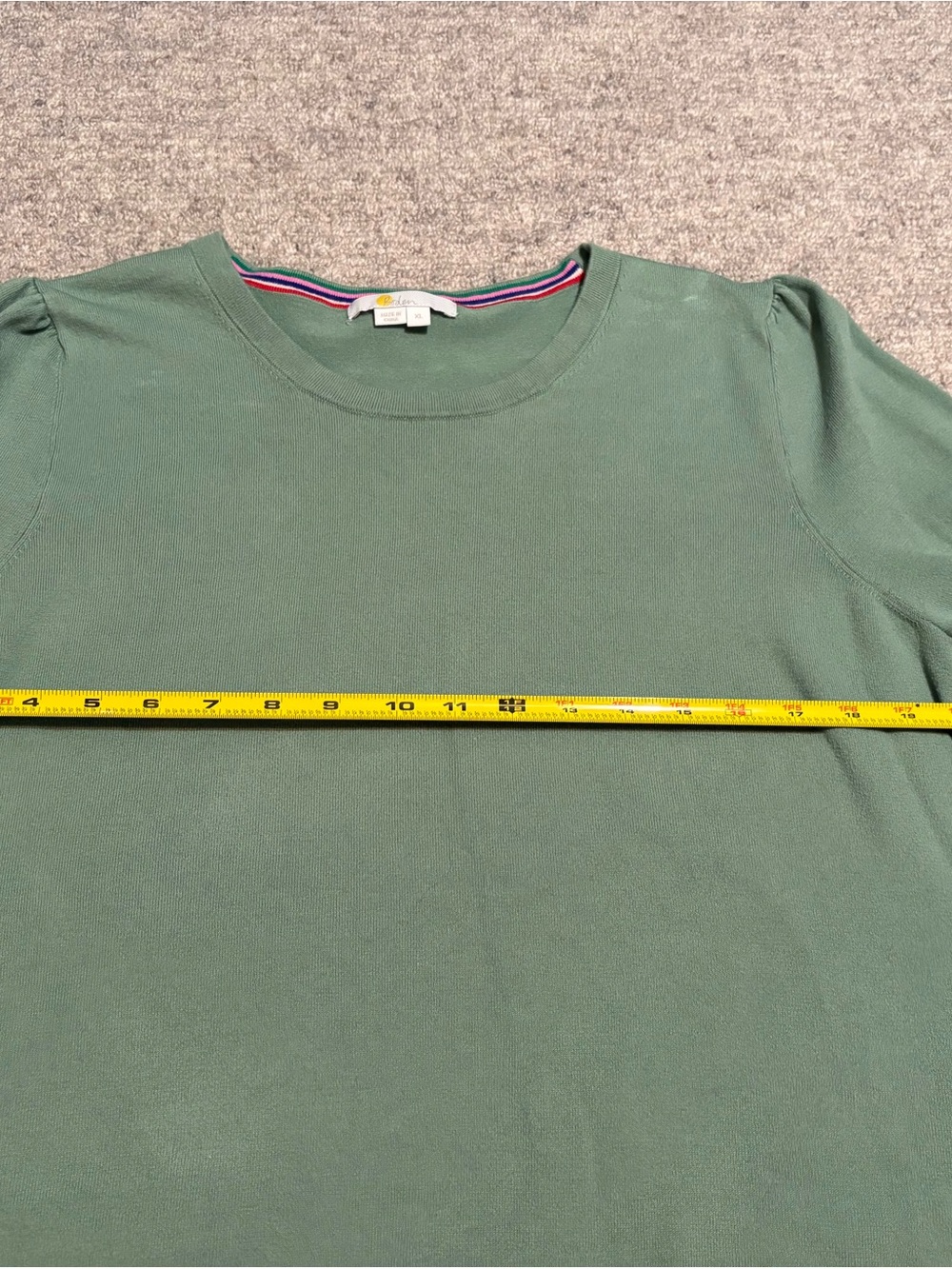 Boden Green Short Sleeve Cotton Crew Knit Top - Picture 11 of 11